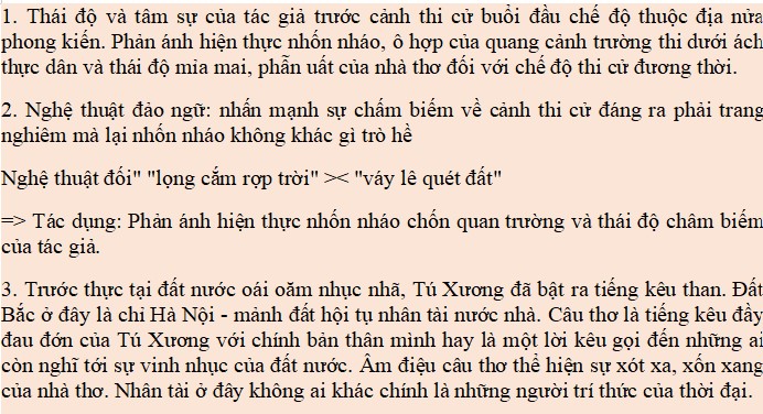 Vịnh Khoa thi Hương đọc hiểu