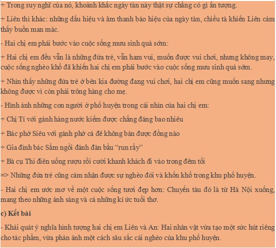 Dàn ý phân tích nhân vật Liên và An