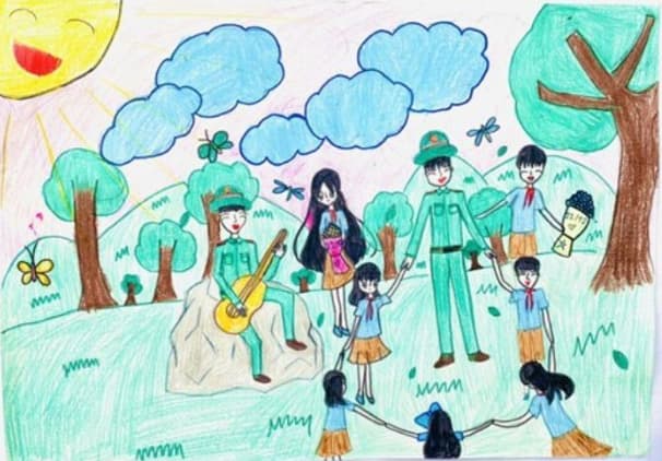 Vẽ tranh 22/12 đơn giản