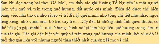 Cảm nhận bài Gò Me siêu ngắn