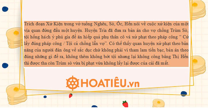 Đoạn văn ngắn bày tỏ suy nghĩ về bản án mà Huyện Trìa đưa ra