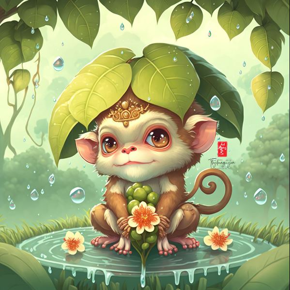 Ảnh 12 con giáp cute: Con khỉ