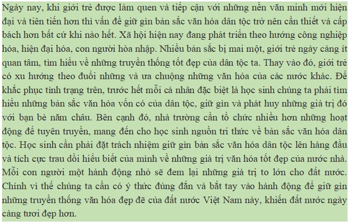 Theo bạn, có thể gìn giữ phát huy di sản dân tộc bằng cách nào?