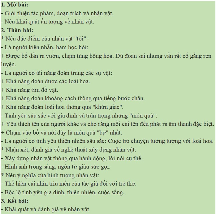 Dàn ý phân tích nhân vật tôi trong Vừa nhắm mắt vừa mở cửa sổ