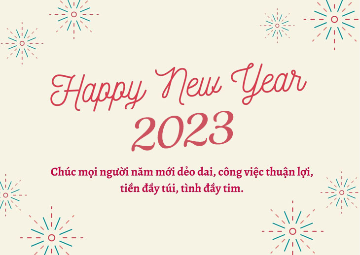 Thiệp chúc mừng năm mới đơn giản