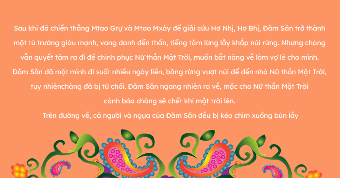 Tóm tắt Đăm Săn đi bắt nữ thần mặt trời 