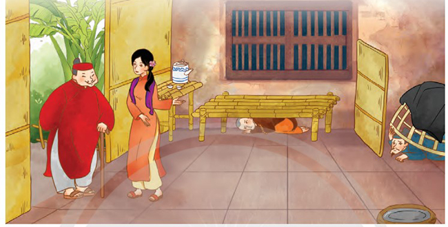 Vẽ tranh hoặc dựng một hoạt cảnh lấy cảm hứng từ vở tuồng Nghêu, Sò, Ốc, Hến