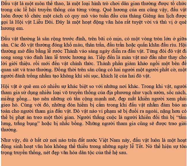 Thuyết minh về quy tắc luật lệ trong một hoạt động hay trò chơi