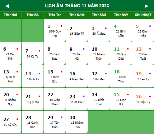 Lịch vạn niên 2022