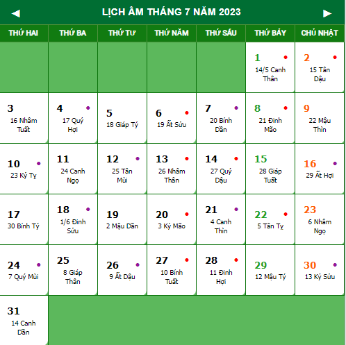 Lịch vạn niên 2022