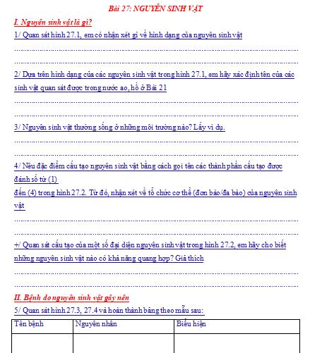 Vở học môn khoa học tự nhiên 6 học kì 2