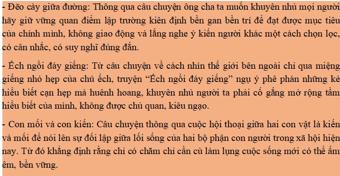 Soạn Đẽo cày giữa đường, Ếch ngồi đáy giếng, Con mối và con kiến