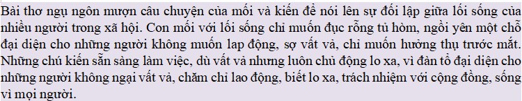 Tóm tắt Con mối và con kiến lớp 7 KNTT