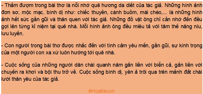 Nhận xét về tình cảm của tác giả đối với cảnh vật, cuộc sống trong bài Quê hương của Tế Hanh