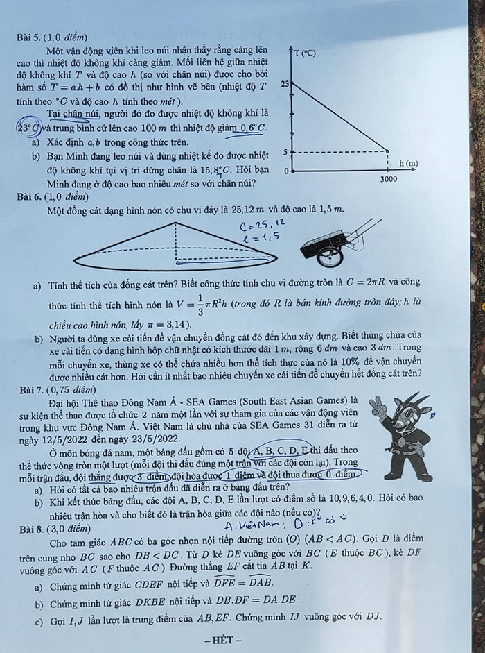 Đề thi tuyển sinh lớp 10 môn Toán 2022 TPHCM