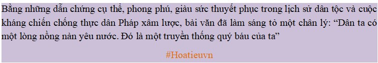 Nội dung văn bản Tinh thần yêu nước của nhân dân ta
