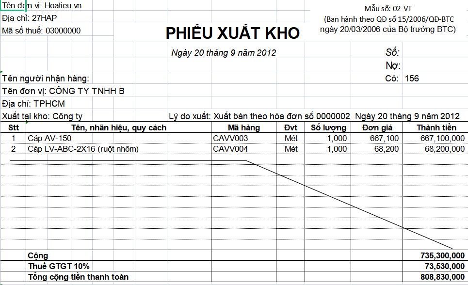 File Excel In Hóa Đơn GTGT