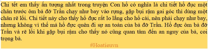 Nêu cảm nghĩ về một chi tiết em thấy ấn tượng nhất trong truyện