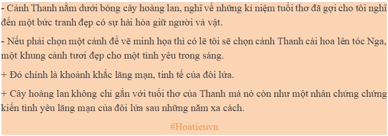 Cảnh nào được miêu tả trong truyện gợi cho bạn nghĩ đến một bức tranh đẹp