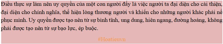 Theo bạn điều gì mới làm nên uy quyền của một con người?