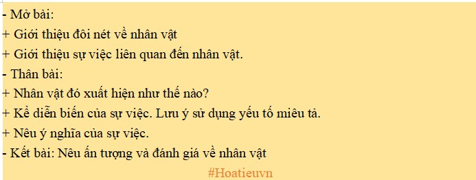 Dàn ý Viết bài văn kể lại sự việc có thật liên quan đến một nhân vật lịch sử 