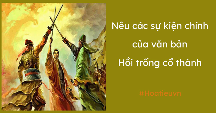 Nêu các sự kiện chính của văn bản Hồi trống Cổ thành