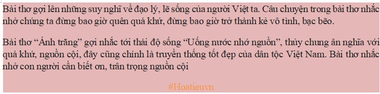 Thông điệp của bài thơ Ánh trăng