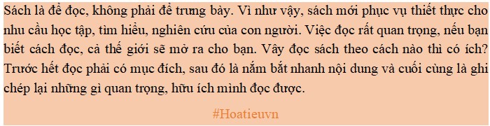 Đoạn văn với chủ đề sách là để học, không phải để trưng bày
