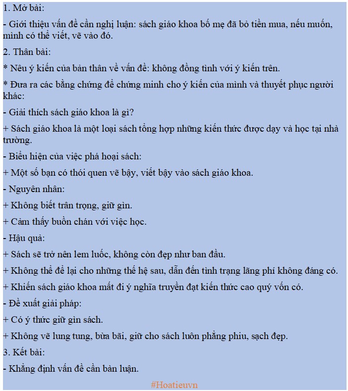  Dàn ý Sách giáo khoa bố mẹ đã bỏ tiền mua nếu muốn, mình có thể viết, vẽ vào đó 