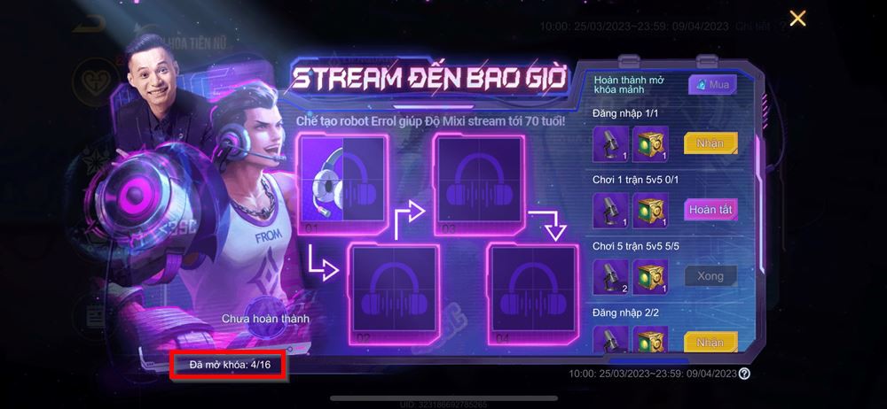 Cách nhận skin Độ Mixi Errol Stream đến bao giờ trong Liên Quân Mobile 3