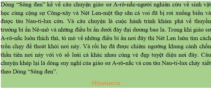 Tóm tắt văn bản Dòng sông đen