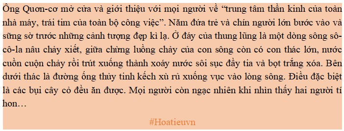 Tóm tắt văn bản Xưởng sô cô la chi tiết