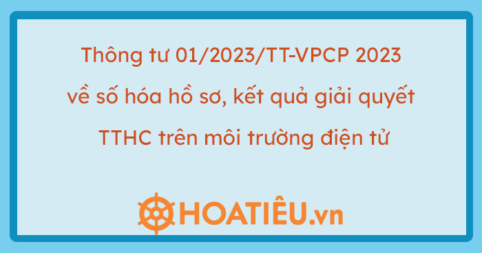 Thông tư 01/2023/TT-VPCP