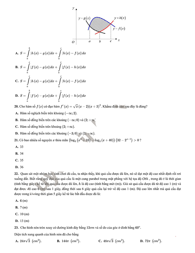 Đề thi thử đánh giá tư duy Bách khoa 2023 - Phần tư duy Toán học