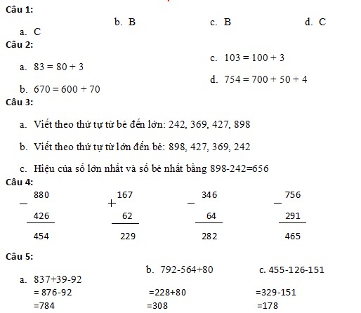 Đề thi học kì 2 môn Toán lớp 2 sách Kết nối
