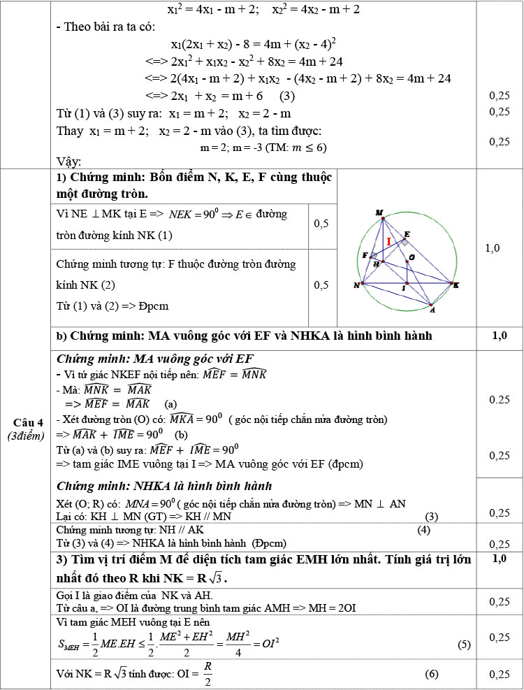 Đáp án đề thi thử vào lớp 10 môn Toán GD&ĐT Quảng Xương - Thanh Hóa 