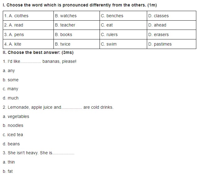 Đề thi học kì 2 Tiếng Anh lớp 6 sách Cánh Diều