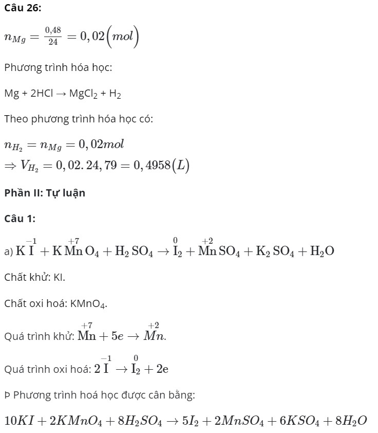 Đáp án đề thi cuối kì 2 môn Hóa học lớp 10 Cánh Diều