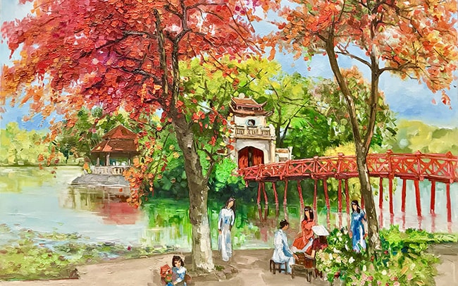 Vẽ tranh Hà Nội trong em 2023