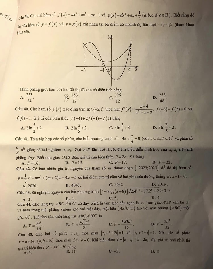 Để khảo sát lớp 12 Toán sở Hải Phòng 2023