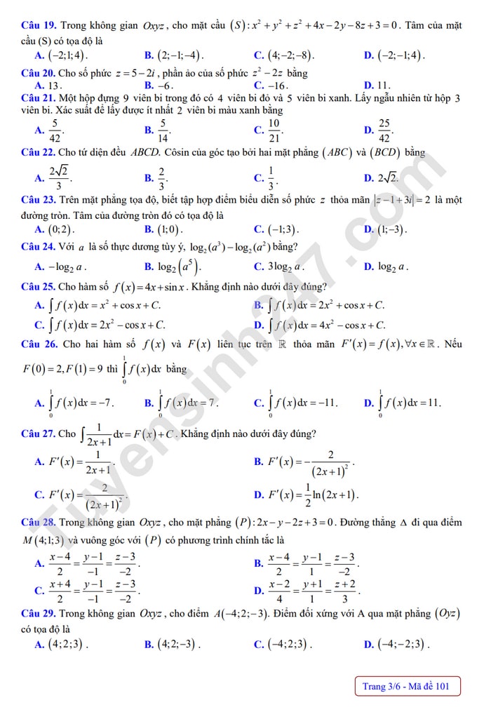 Đề thi thử Toán THPT 2023 sở Hải Phòng