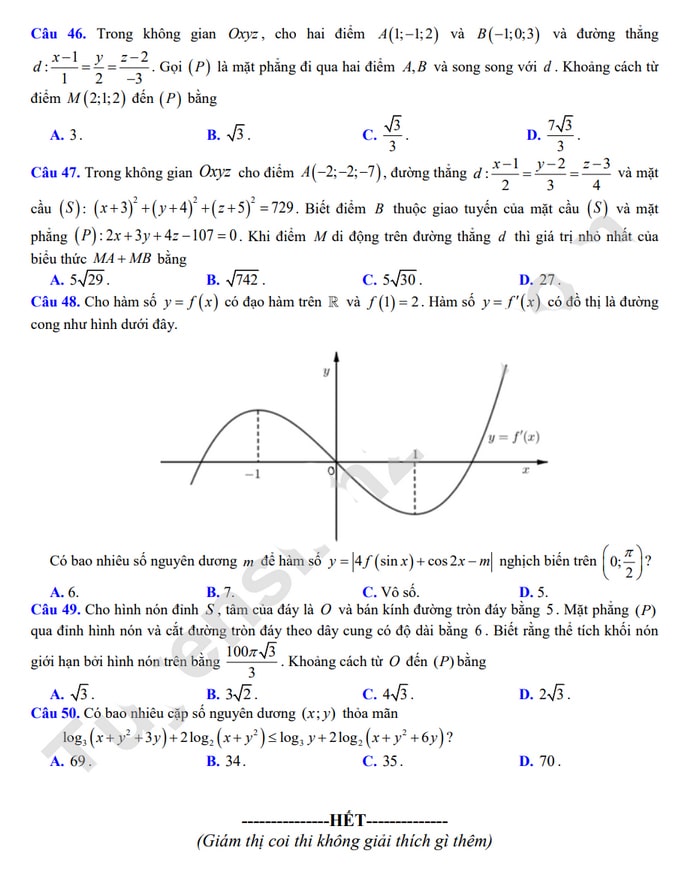 Đề thi thử Toán THPT 2023 sở Hải Phòng