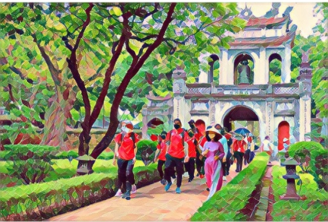 Vẽ tranh Hà Nội trong em 2023