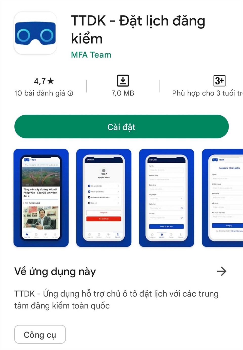Đặt lịch đăng kiểm online
