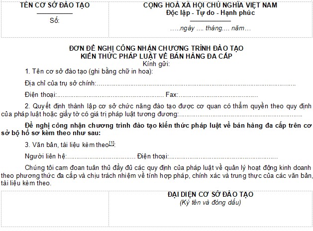 Biểu mẫu Nghị định 18 2023 về kinh doanh đa cấp