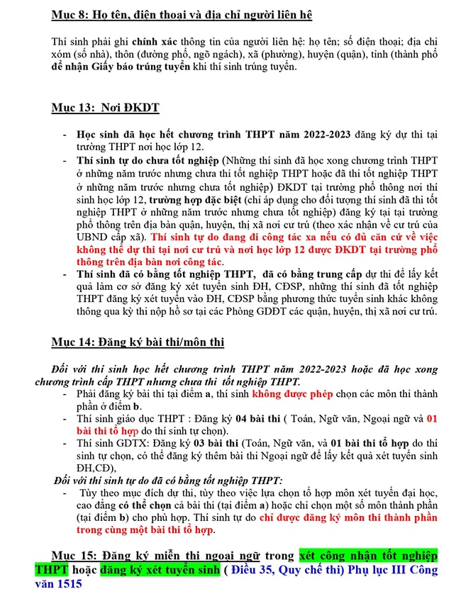 Hướng dẫn điền phiếu đăng ký dự thi tốt nghiệp online