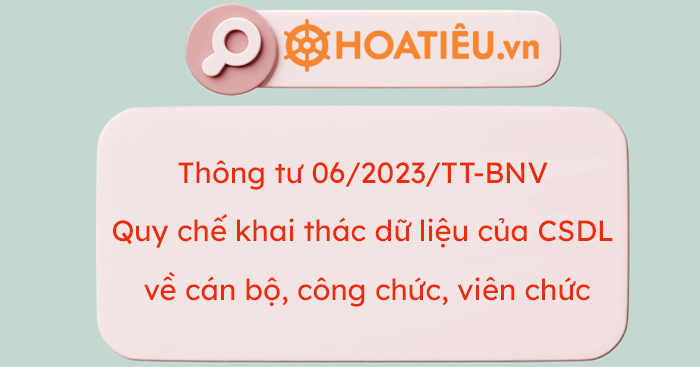 Nội dung Thông tư 06/2023/TT-BNV
