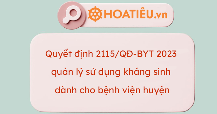 Sổ tay hướng dẫn sử dụng kháng sinh dành cho bệnh viện huyện