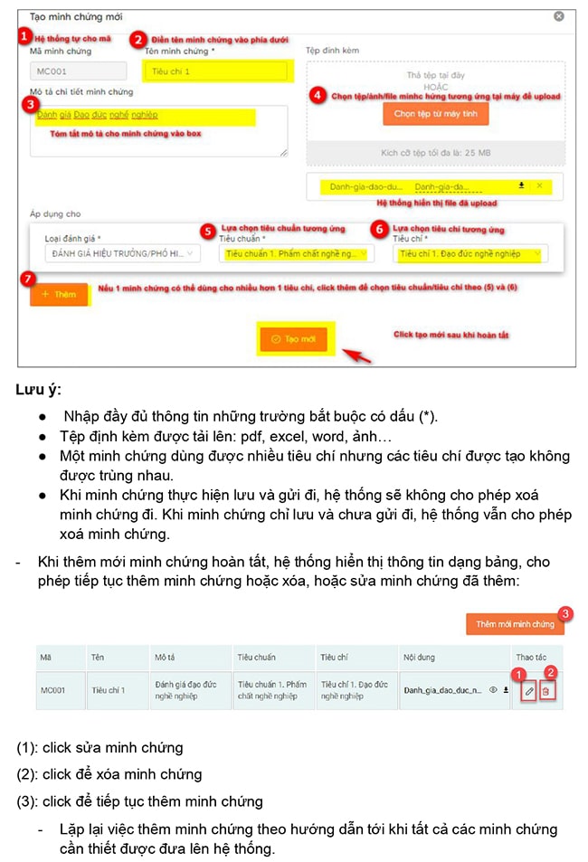 Hướng dẫn đánh giá chuẩn nghề nghiệp giáo viên trên TEMIS