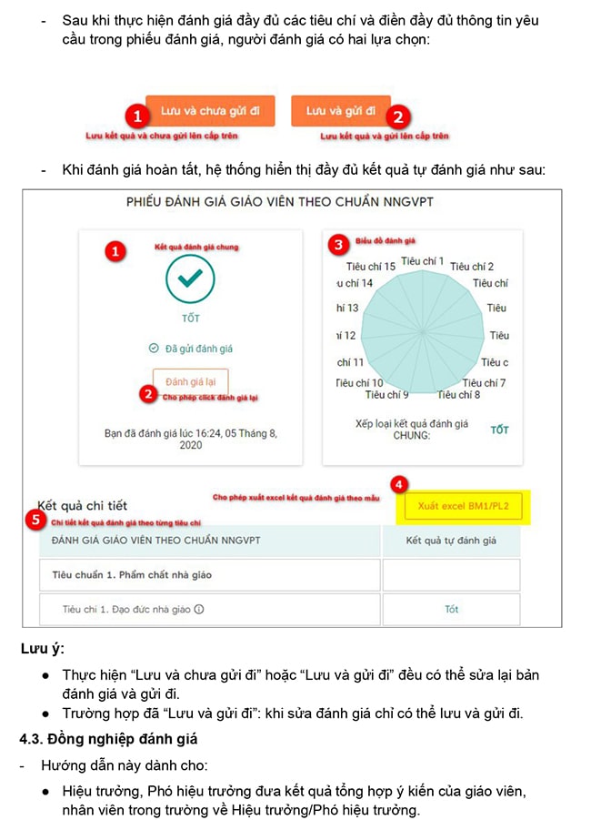 Hướng dẫn đánh giá chuẩn nghề nghiệp giáo viên trên TEMIS